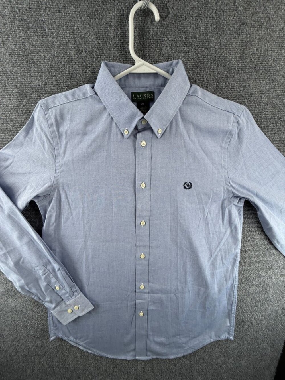 NWOT Lauren Ralph Lauren Boys Size 20 Blue Long Sleeve Button Up Shirt Cotton